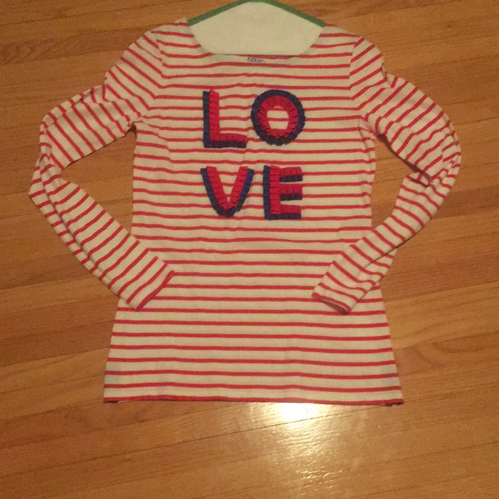 NWT BODEN EMBROIDERED LOVE BRETON LONG SLEEVE TEE